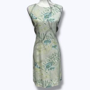 Vintage Tommy Bahama Midi Silk Dress Tropical Floral Resort Summer Cruise 14